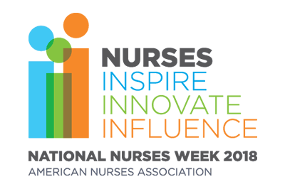 nurses inspire innovate influence - national nurses week 2018 logo