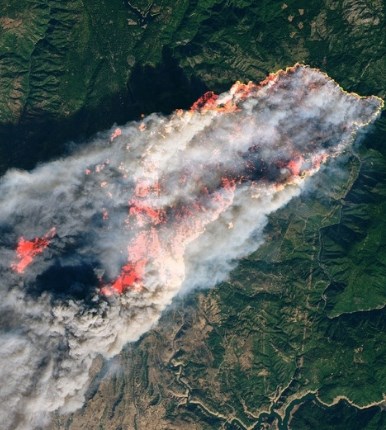 california wildfires aerial view